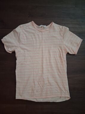 Kids Pink Striped Crewneck Tee
